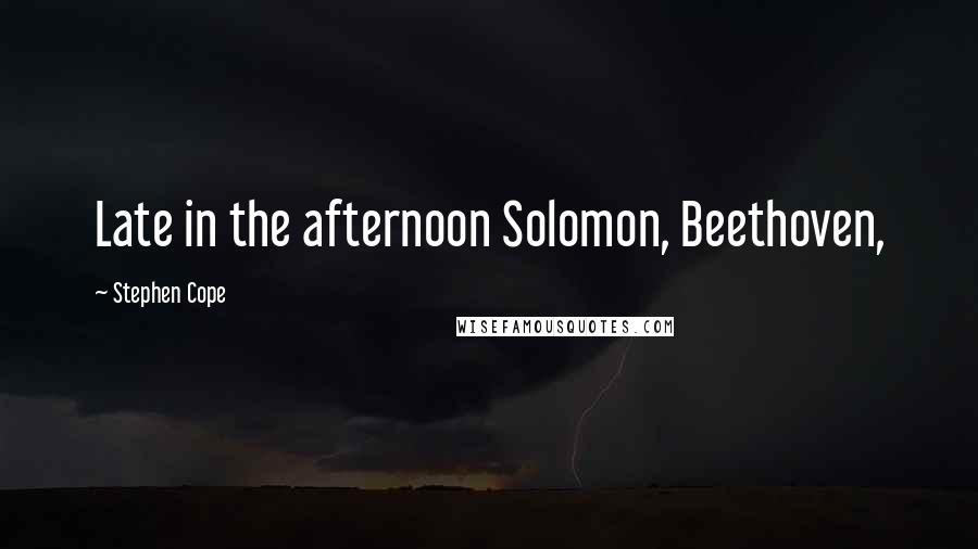 Stephen Cope Quotes: Late in the afternoon Solomon, Beethoven,