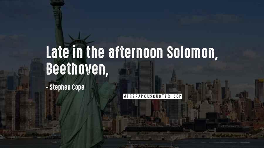 Stephen Cope Quotes: Late in the afternoon Solomon, Beethoven,