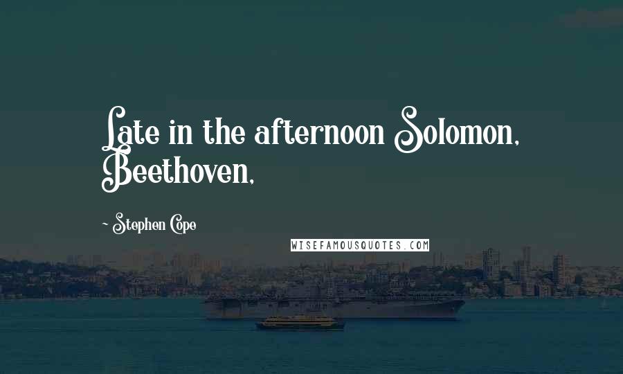 Stephen Cope Quotes: Late in the afternoon Solomon, Beethoven,