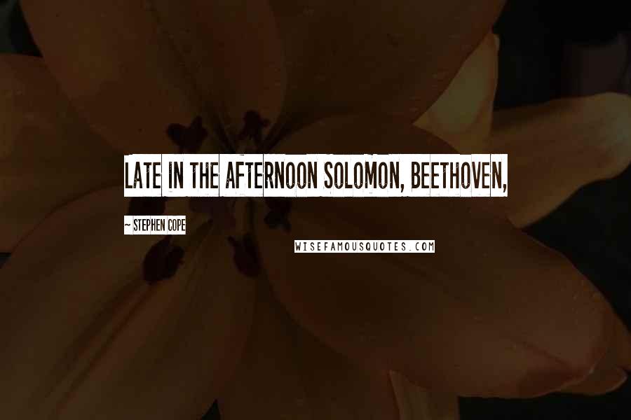 Stephen Cope Quotes: Late in the afternoon Solomon, Beethoven,