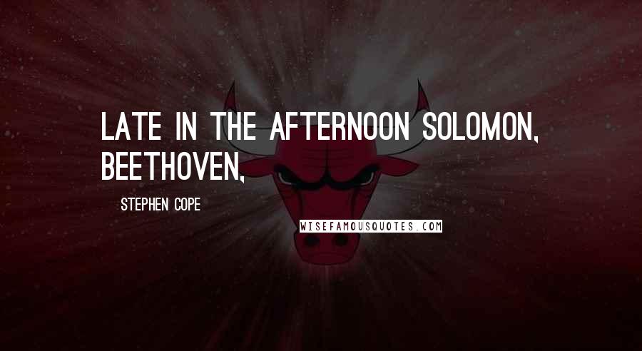 Stephen Cope Quotes: Late in the afternoon Solomon, Beethoven,