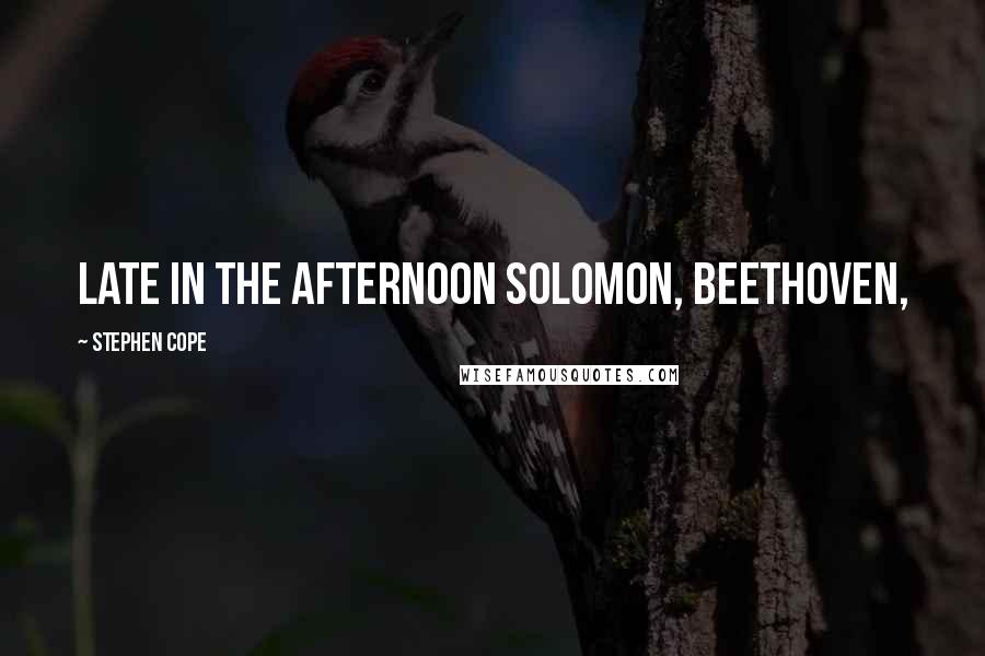 Stephen Cope Quotes: Late in the afternoon Solomon, Beethoven,