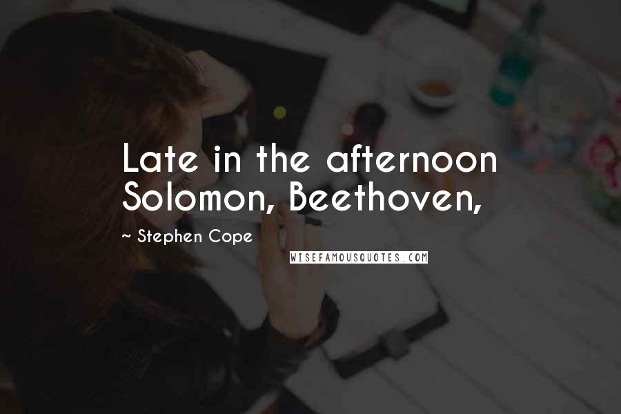 Stephen Cope Quotes: Late in the afternoon Solomon, Beethoven,