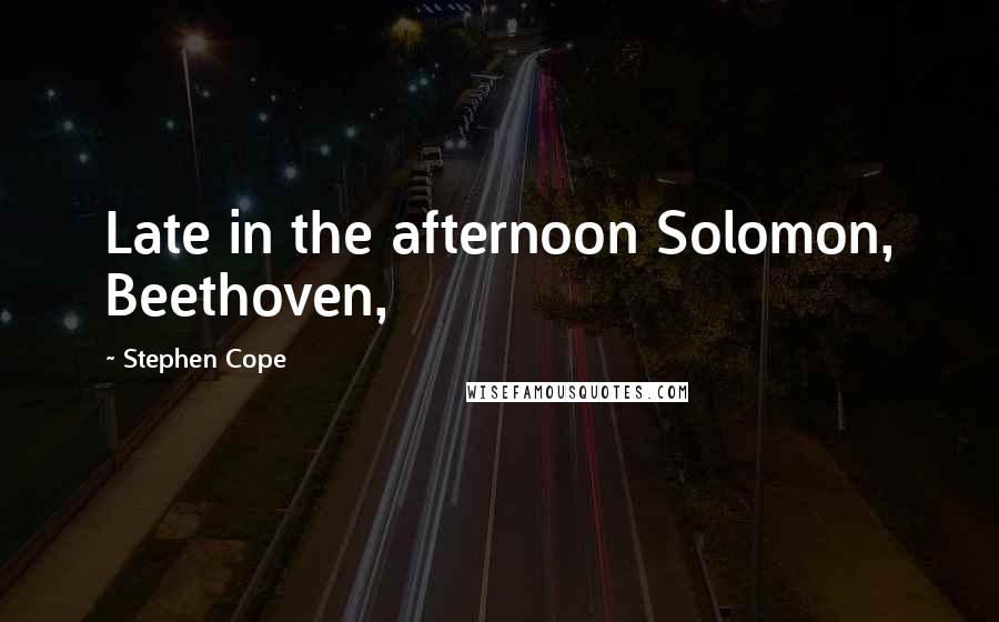 Stephen Cope Quotes: Late in the afternoon Solomon, Beethoven,
