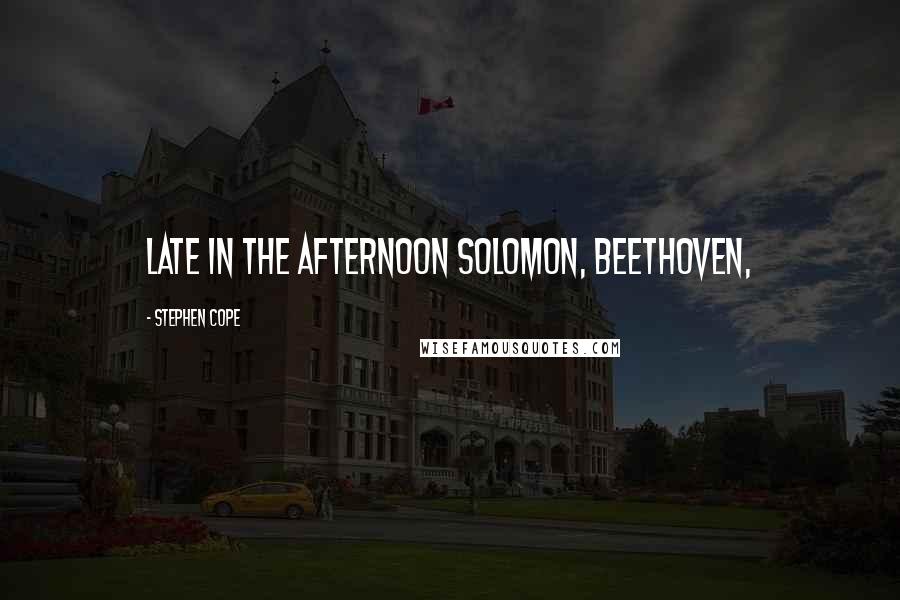 Stephen Cope Quotes: Late in the afternoon Solomon, Beethoven,