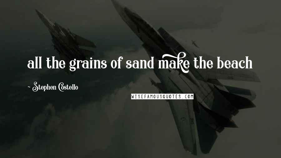 Stephen Costello Quotes: all the grains of sand make the beach
