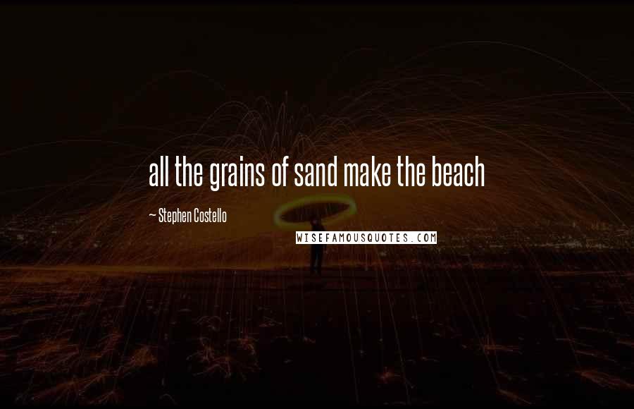 Stephen Costello Quotes: all the grains of sand make the beach