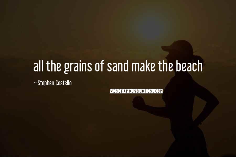 Stephen Costello Quotes: all the grains of sand make the beach