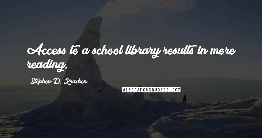 Stephen D. Krashen Quotes: Access to a school library results in more reading.