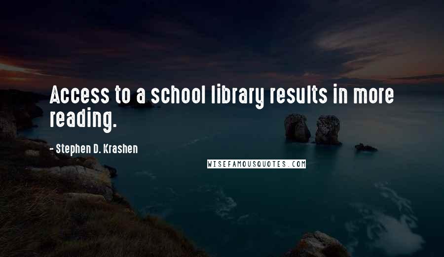 Stephen D. Krashen Quotes: Access to a school library results in more reading.