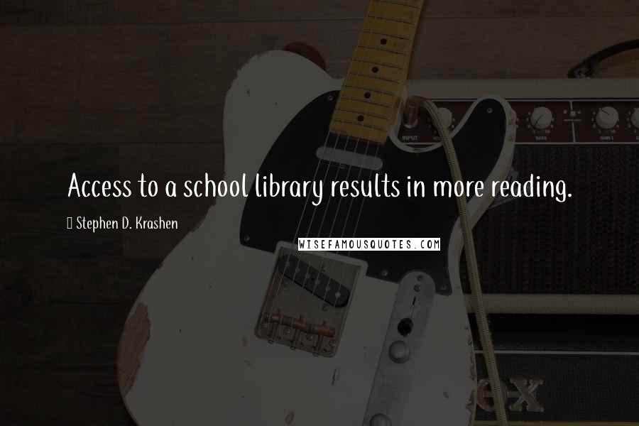 Stephen D. Krashen Quotes: Access to a school library results in more reading.