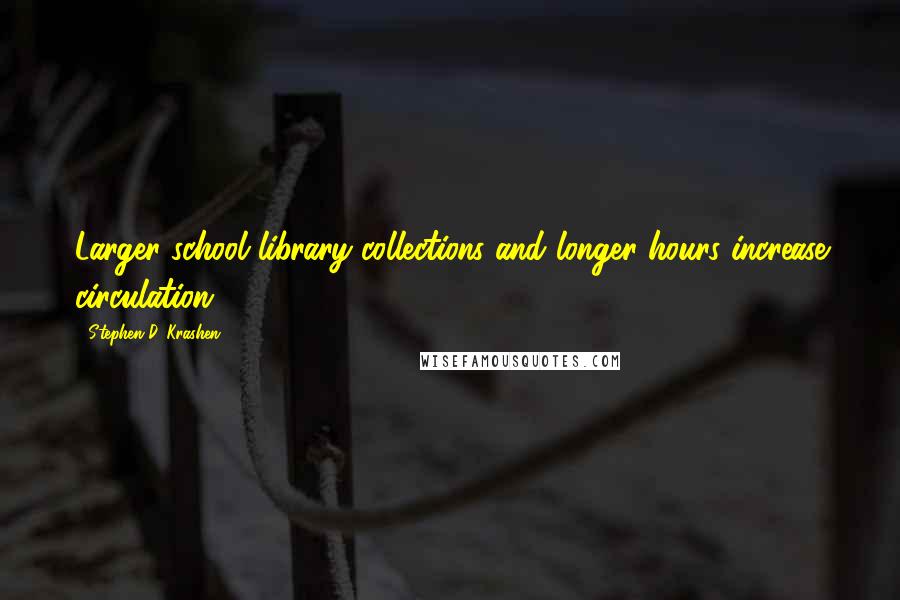 Stephen D. Krashen Quotes: Larger school library collections and longer hours increase circulation.