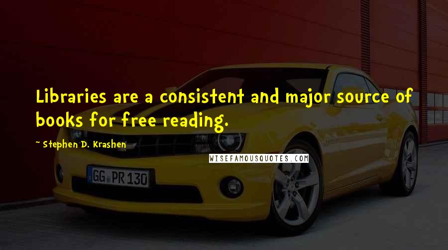 Stephen D. Krashen Quotes: Libraries are a consistent and major source of books for free reading.