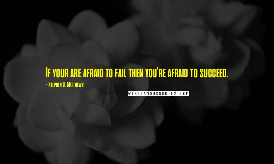 Stephen D. Matthews Quotes: If your are afraid to fail then you're afraid to succeed.
