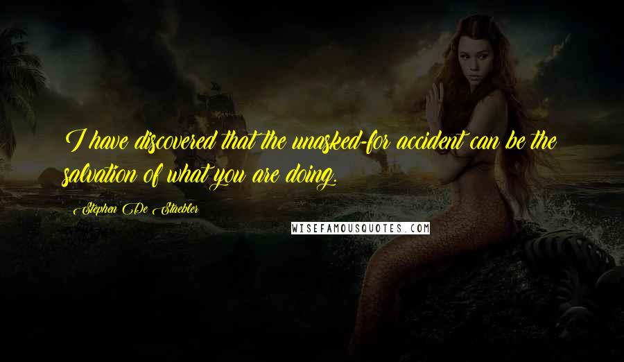 Stephen De Staebler Quotes: I have discovered that the unasked-for accident can be the salvation of what you are doing.