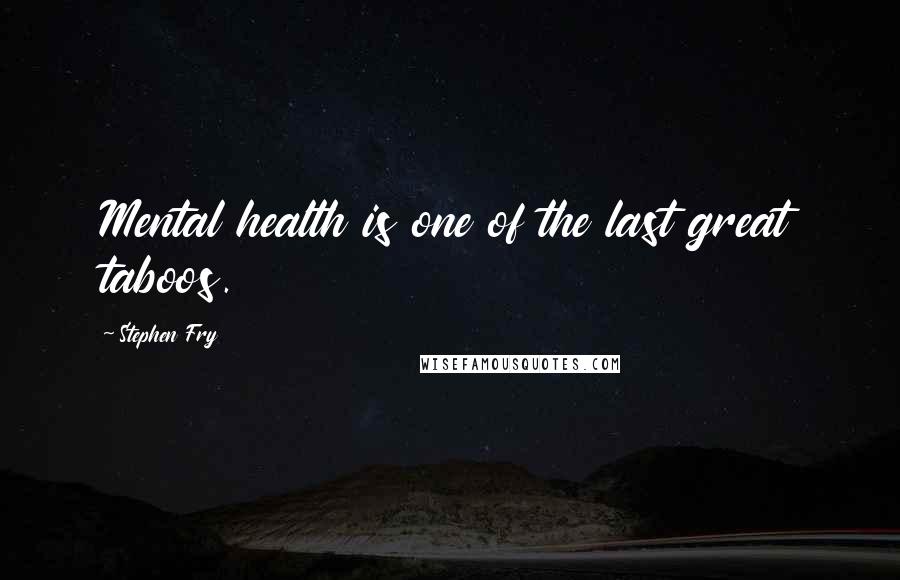 Stephen Fry Quotes: Mental health is one of the last great taboos.