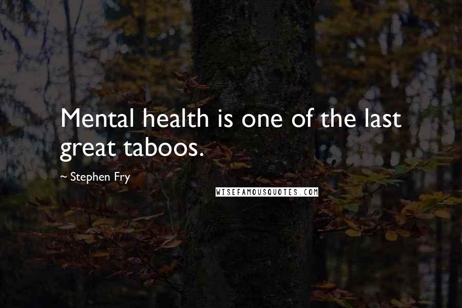 Stephen Fry Quotes: Mental health is one of the last great taboos.