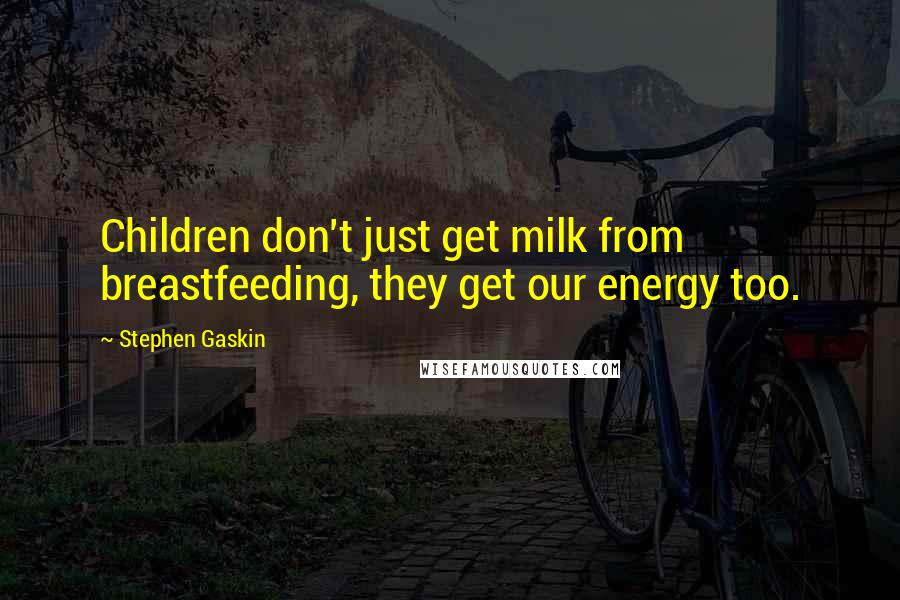 Stephen Gaskin Quotes: Children don't just get milk from breastfeeding, they get our energy too.