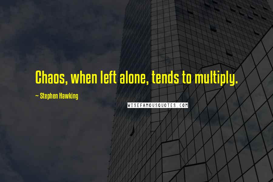 Stephen Hawking Quotes: Chaos, when left alone, tends to multiply.