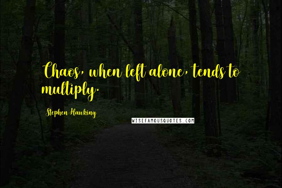 Stephen Hawking Quotes: Chaos, when left alone, tends to multiply.