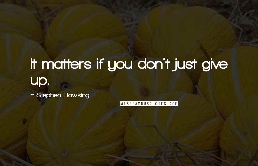 Stephen Hawking Quotes: It matters if you don't just give up.