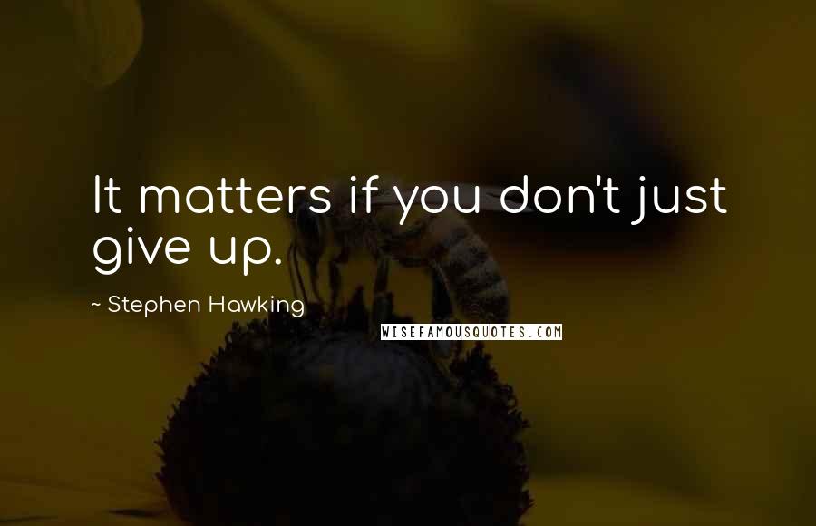Stephen Hawking Quotes: It matters if you don't just give up.