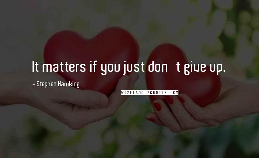 Stephen Hawking Quotes: It matters if you just don't give up.