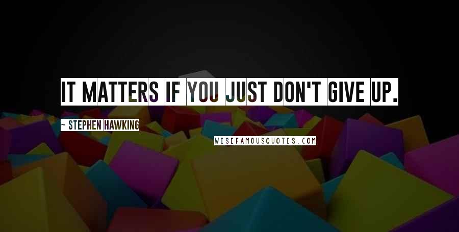 Stephen Hawking Quotes: It matters if you just don't give up.