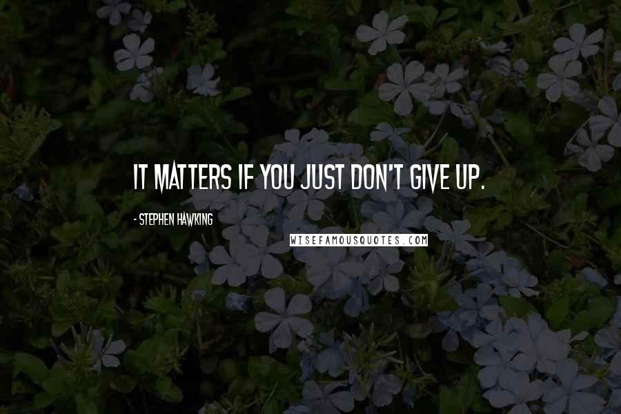 Stephen Hawking Quotes: It matters if you just don't give up.