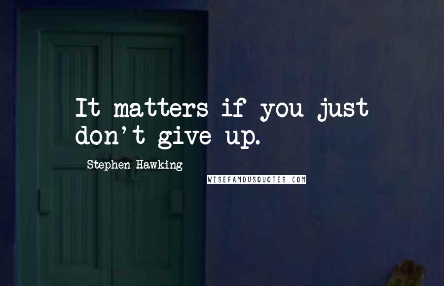 Stephen Hawking Quotes: It matters if you just don't give up.