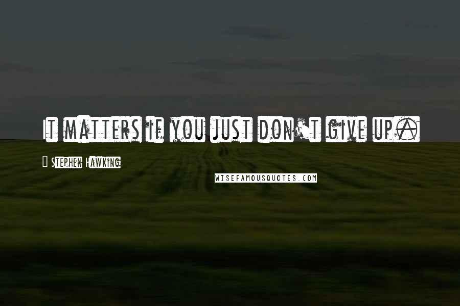 Stephen Hawking Quotes: It matters if you just don't give up.