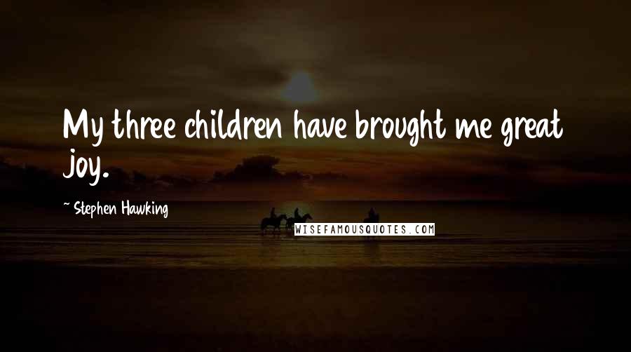 Stephen Hawking Quotes: My three children have brought me great joy.