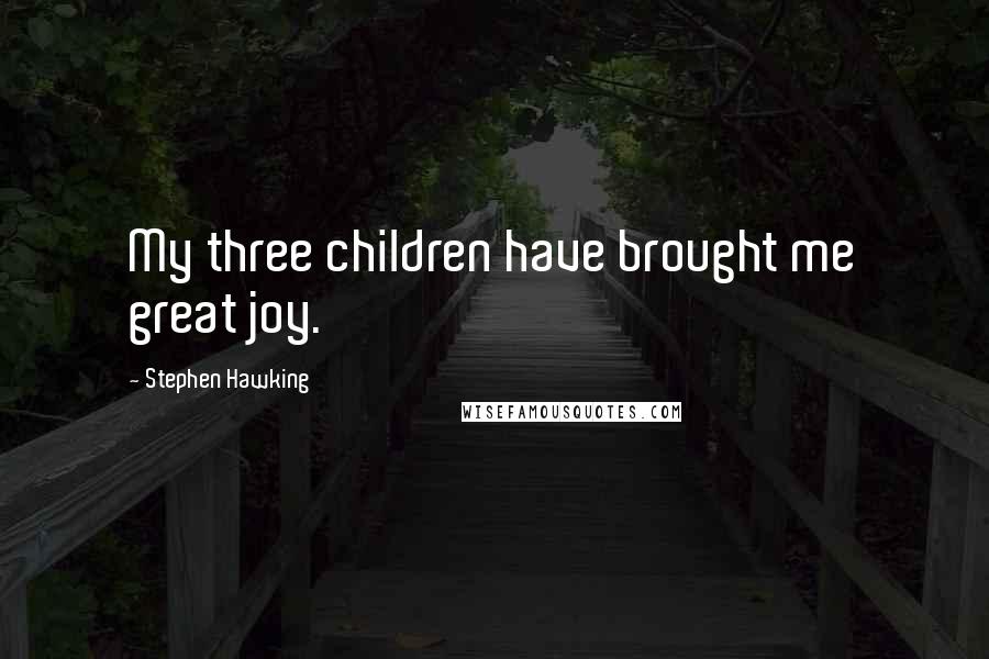 Stephen Hawking Quotes: My three children have brought me great joy.