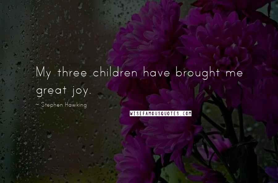 Stephen Hawking Quotes: My three children have brought me great joy.