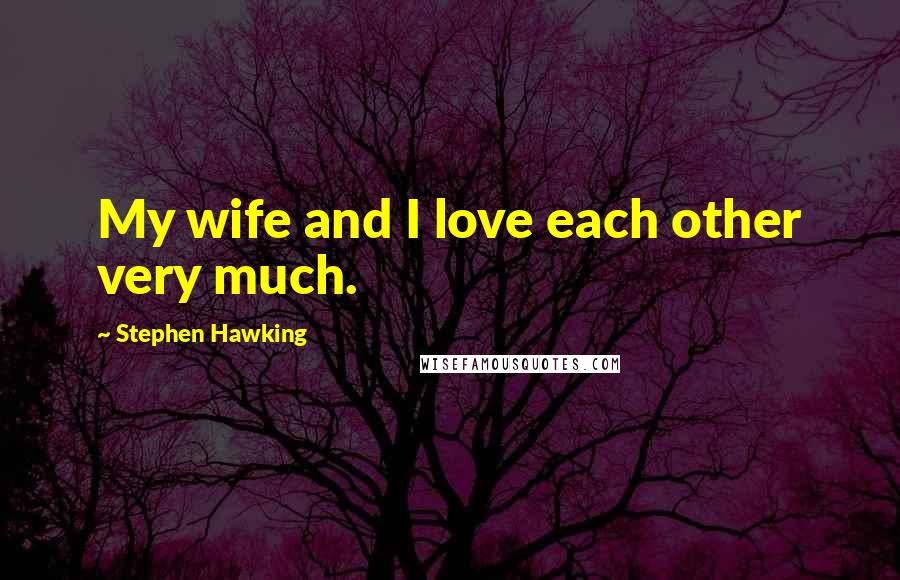Stephen Hawking Quotes: My wife and I love each other very much.