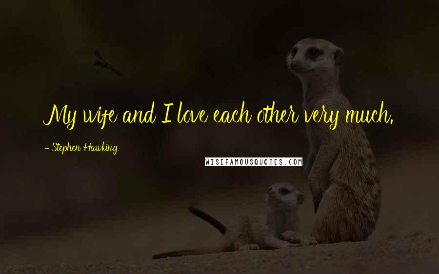 Stephen Hawking Quotes: My wife and I love each other very much.