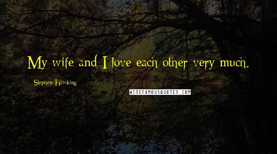 Stephen Hawking Quotes: My wife and I love each other very much.