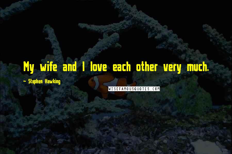 Stephen Hawking Quotes: My wife and I love each other very much.