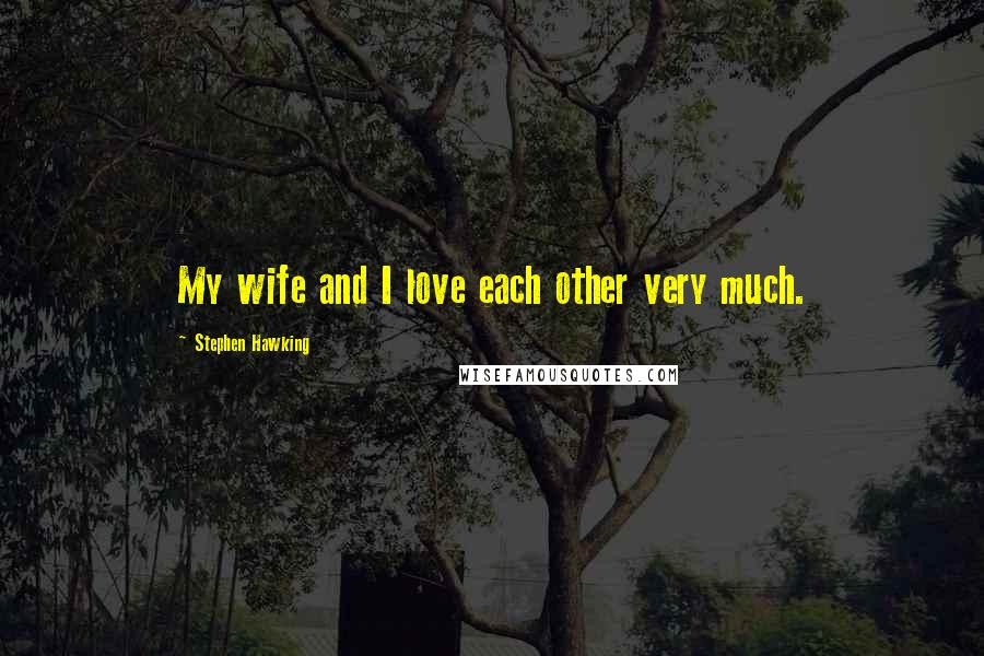 Stephen Hawking Quotes: My wife and I love each other very much.