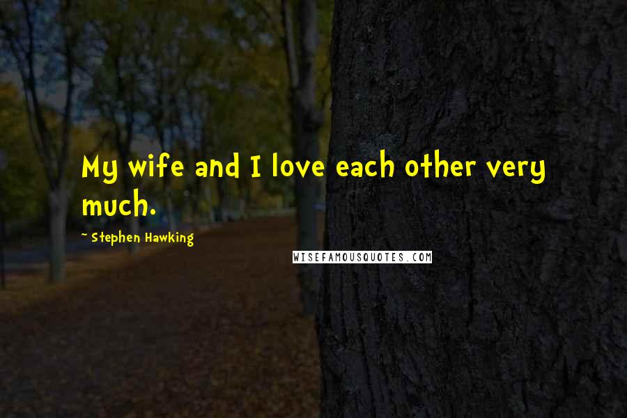 Stephen Hawking Quotes: My wife and I love each other very much.