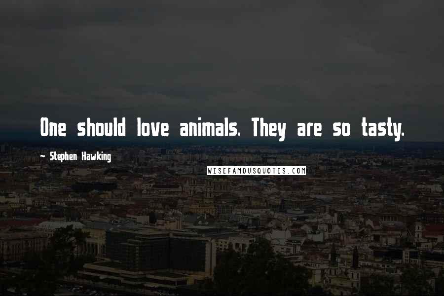 Stephen Hawking Quotes: One should love animals. They are so tasty.