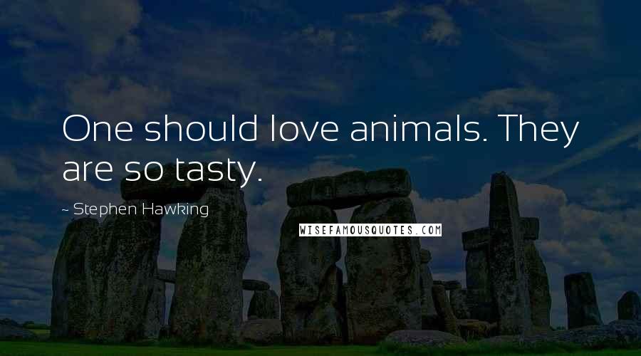 Stephen Hawking Quotes: One should love animals. They are so tasty.