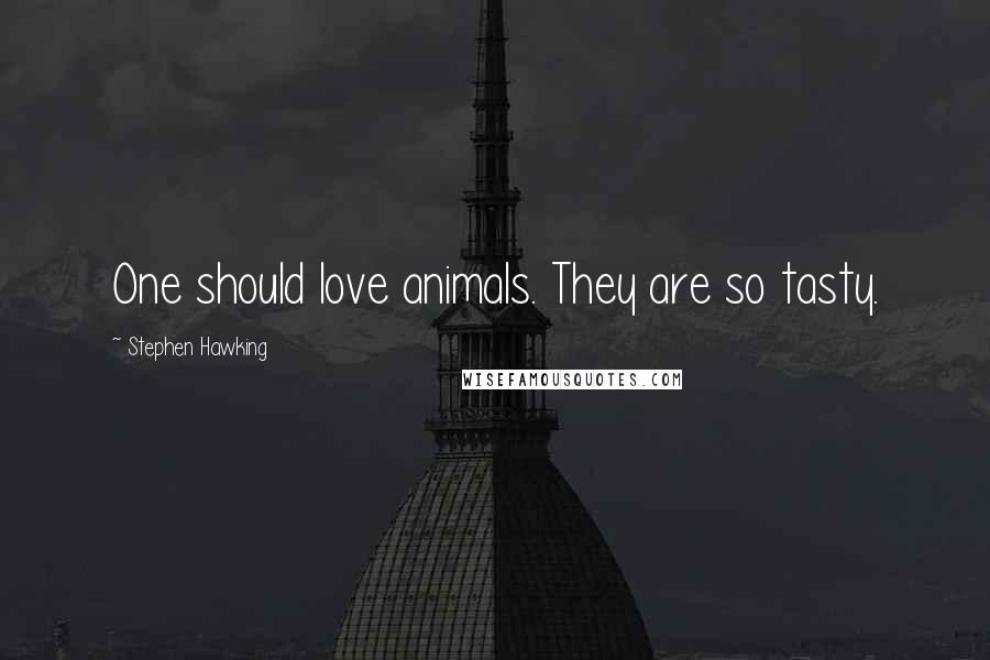 Stephen Hawking Quotes: One should love animals. They are so tasty.