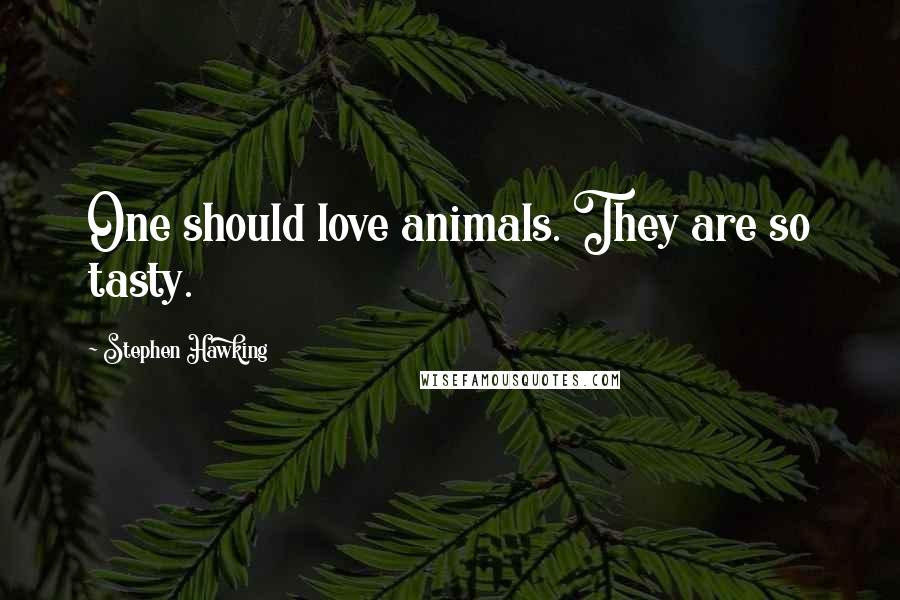 Stephen Hawking Quotes: One should love animals. They are so tasty.