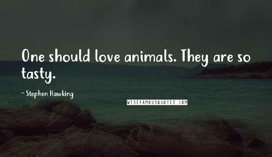 Stephen Hawking Quotes: One should love animals. They are so tasty.