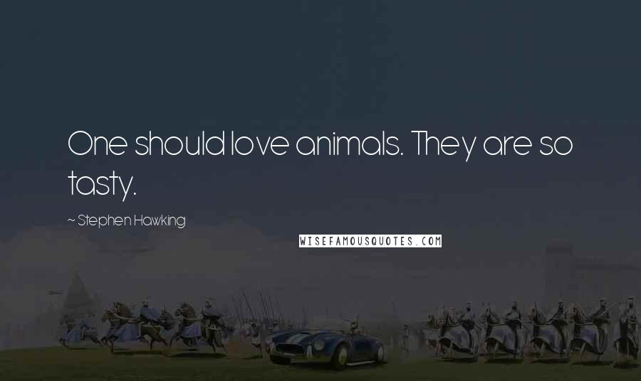 Stephen Hawking Quotes: One should love animals. They are so tasty.