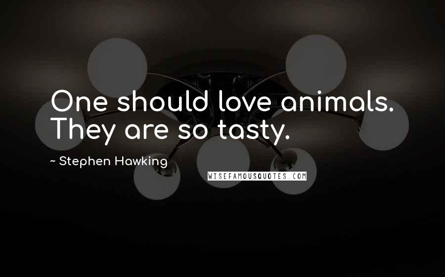 Stephen Hawking Quotes: One should love animals. They are so tasty.