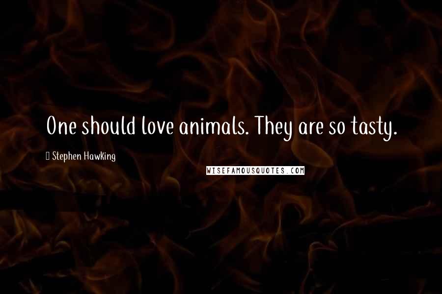 Stephen Hawking Quotes: One should love animals. They are so tasty.