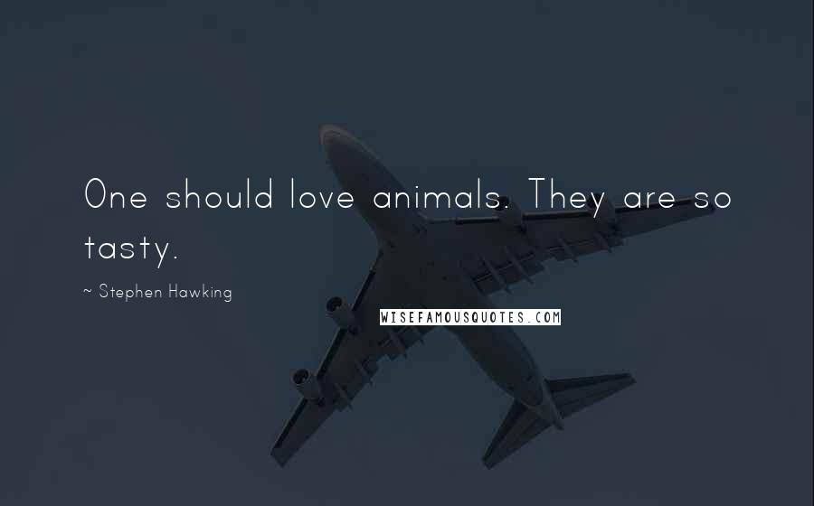 Stephen Hawking Quotes: One should love animals. They are so tasty.