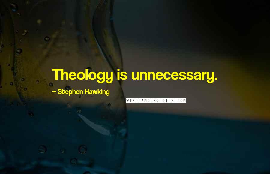 Stephen Hawking Quotes: Theology is unnecessary.